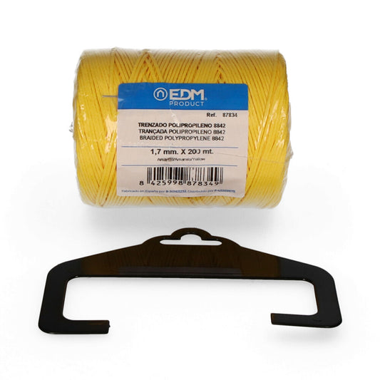 Bobine tranÃ§ada polipropileno 8842 200m amarelo edm_0