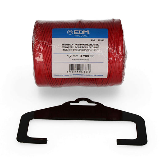 Bobine tranÃ§ada polipropileno 8842 200m vermelho edm_0