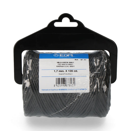 Filo rafia 600/1 bobine 220g/120m preto edm_0