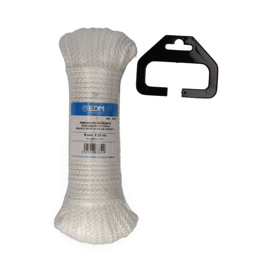 Rolo tranÃ§ado nylon 25m branco grenÃ¡ edm_0