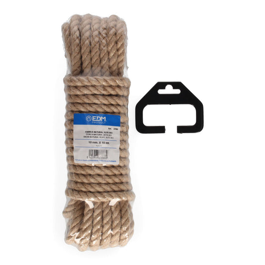 Rolo 10m corda natural juta bio. 3 cabos. calibre 10mm edm_0