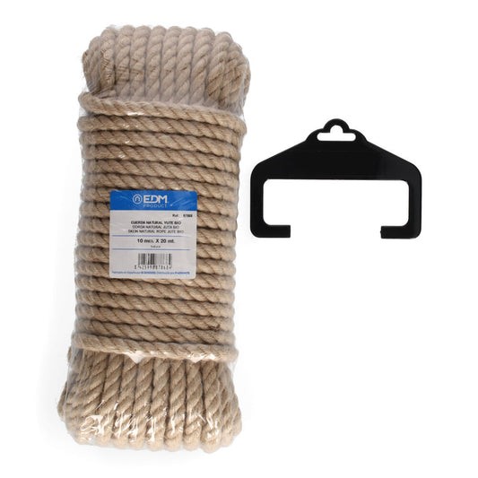 Rolo 20m corda natural juta bio. 3 cabos. calibre 10mm edm_0