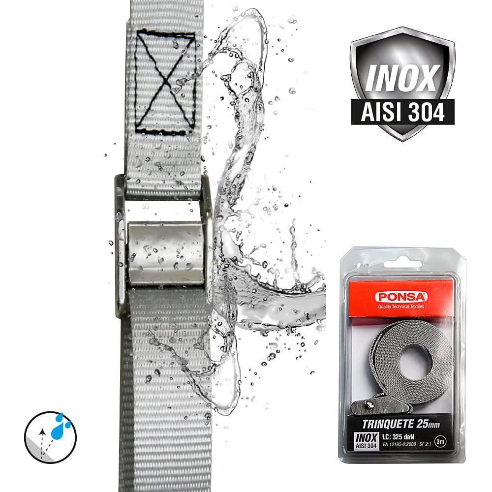 Correia com esticador 25mm 3m inoxidavel 027,207,025,503 ponsa_0