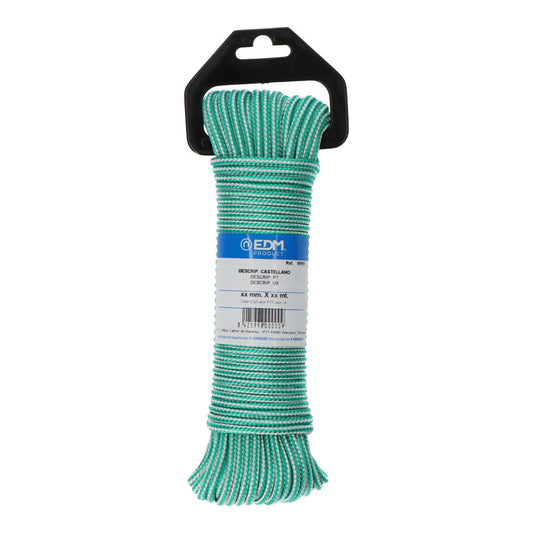 Corda tranÃ§ada polipropileno verde / branca, calibre 4,5 mm x 25 m_0