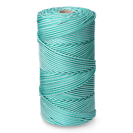 Corda tranÃ§ada polipropileno verde / branca calibre 5 mm x 200 m_0