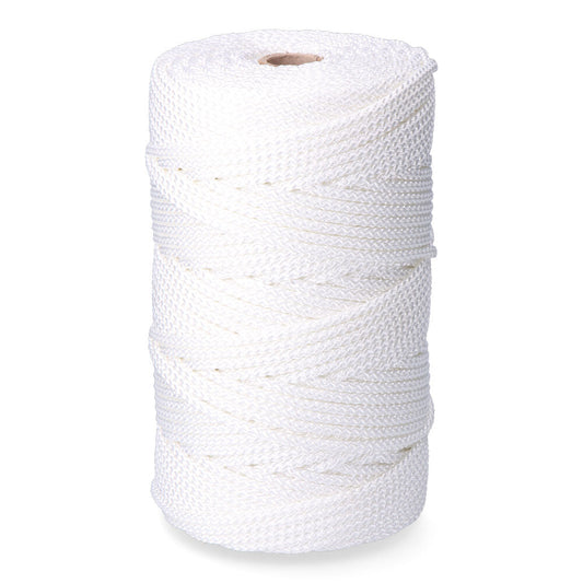 Corda tranÃ§ado em poliÃ©ster branco, calibre 6 mm x 200 m_0