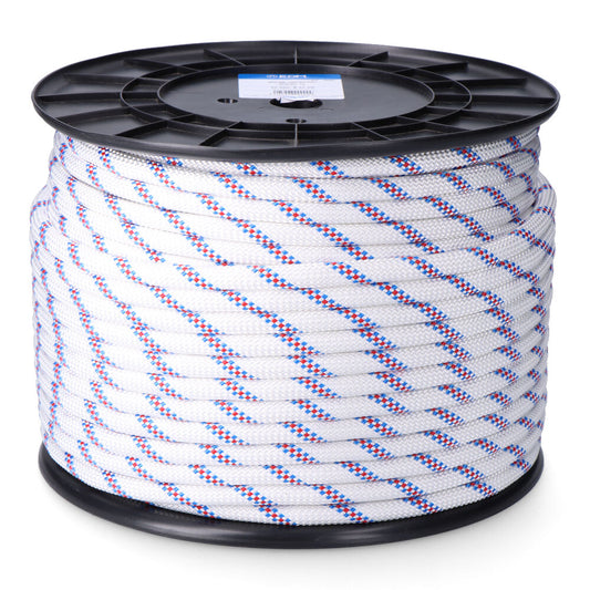 Corda adriÃ§a entranÃ§ada de poliÃ©ster branco distinta, calibre 16 mm x 100 m_0