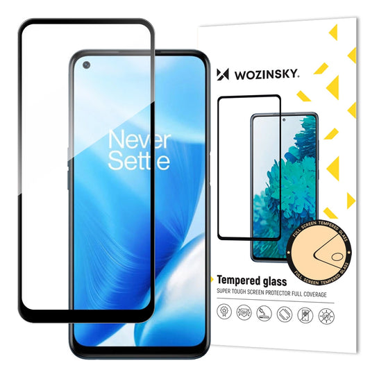 Wozinsky Super Tough Full Glue Tempered Glass Full Screen With Frame Case Friendly OnePlus Nord N200 5G Black_0