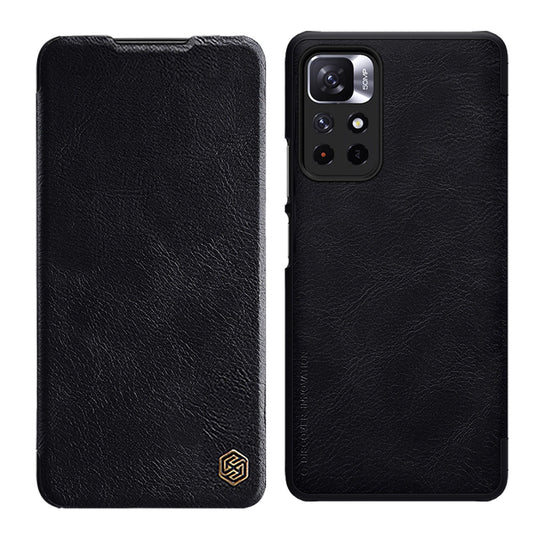 Nillkin Qin Case Flip Case for Xiaomi Redmi Note 11T 5G / 11S 5G / 11 5G (China) / Poco M4 Pro 5G - Black_0