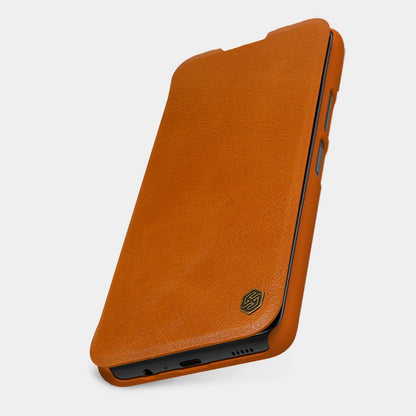 Nillkin Qin Case Case for Xiaomi Redmi Note 11T 5G / Note 11S 5G / Note 11 5G (China) / Poco M4 Pro 5G Camera Cover Holster Cover Flip Case Brown_15