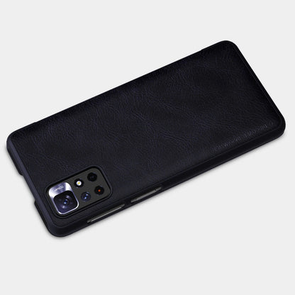 Nillkin Qin Case Case for Xiaomi Redmi Note 11T 5G / Note 11S 5G / Note 11 5G (China) / Poco M4 Pro 5G Camera Cover Holster Cover Flip Case Brown_17
