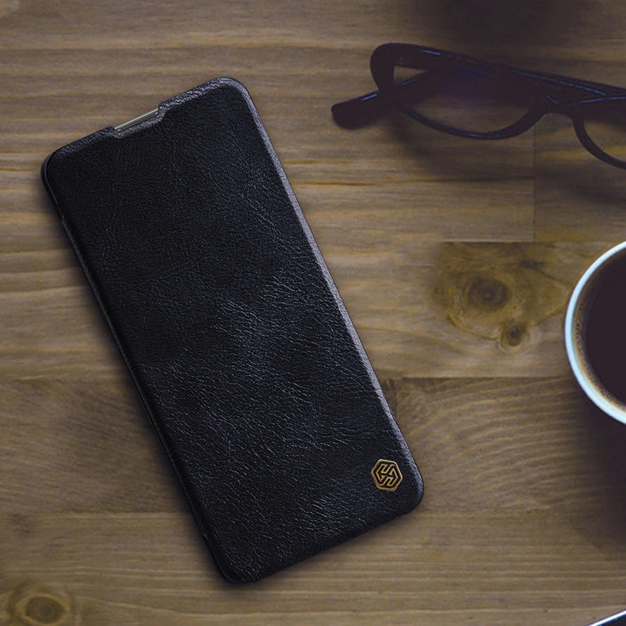 Nillkin Qin Case Case for Xiaomi Redmi Note 11T 5G / Note 11S 5G / Note 11 5G (China) / Poco M4 Pro 5G Camera Cover Holster Cover Flip Case Brown_19
