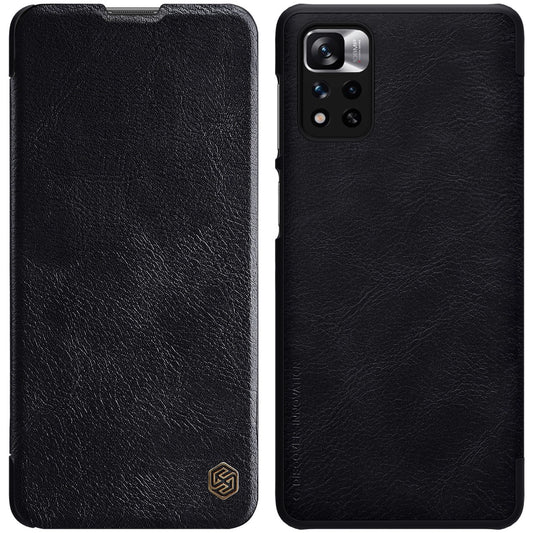 Nillkin Qin Case Case for Xiaomi Redmi Note 11 Pro+ (China) / Redmi Note 11 Pro (China) / Mi11i HyperCharge Camera Protector Holster Cover Flip Case Black_0