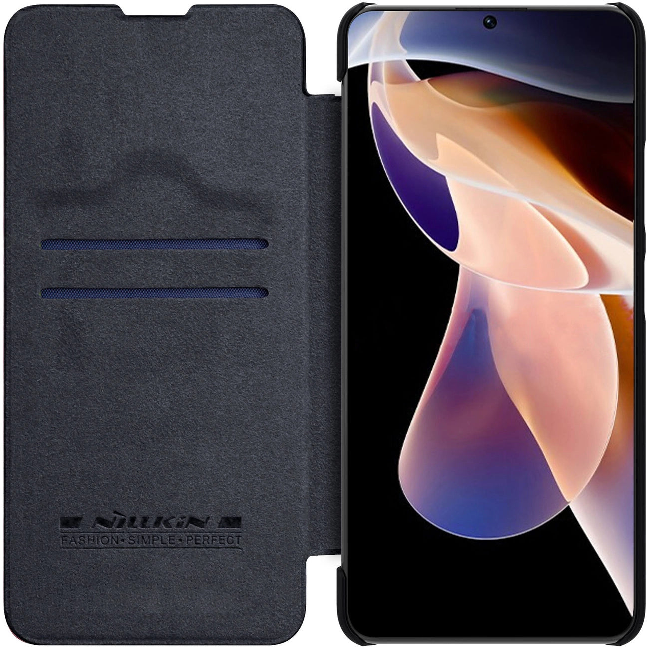 Nillkin Qin Case Case for Xiaomi Redmi Note 11 Pro+ (China) / Redmi Note 11 Pro (China) / Mi11i HyperCharge Camera Protector Holster Cover Flip Case Black_6
