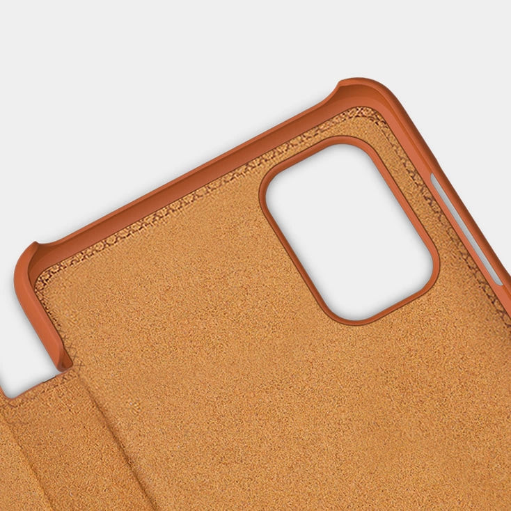 Nillkin Qin Case Case for Xiaomi Redmi Note 11 Pro+ (China) / Redmi Note 11 Pro (China) / Mi11i HyperCharge Camera Protector Holster Cover Flip Case Brown_10