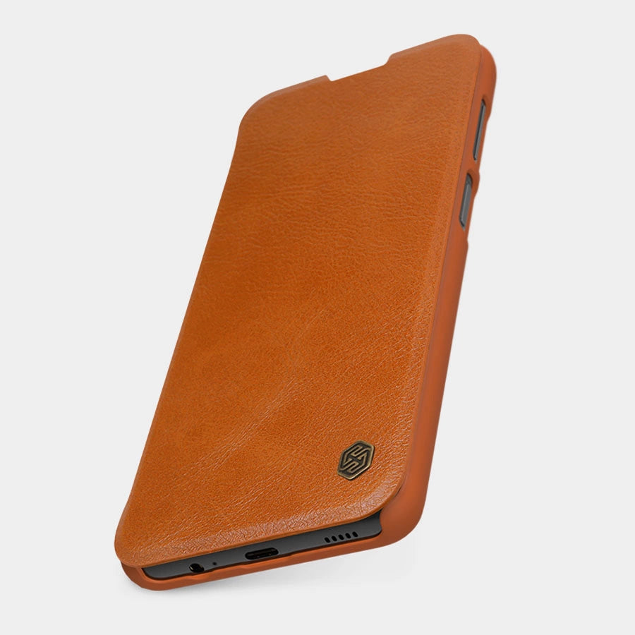 Nillkin Qin Case Case for Xiaomi Redmi Note 11 Pro+ (China) / Redmi Note 11 Pro (China) / Mi11i HyperCharge Camera Protector Holster Cover Flip Case Brown_15