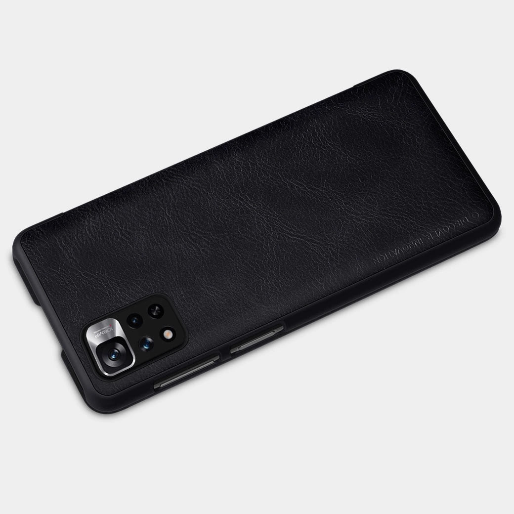 Nillkin Qin Case Case for Xiaomi Redmi Note 11 Pro+ (China) / Redmi Note 11 Pro (China) / Mi11i HyperCharge Camera Protector Holster Cover Flip Case Brown_17