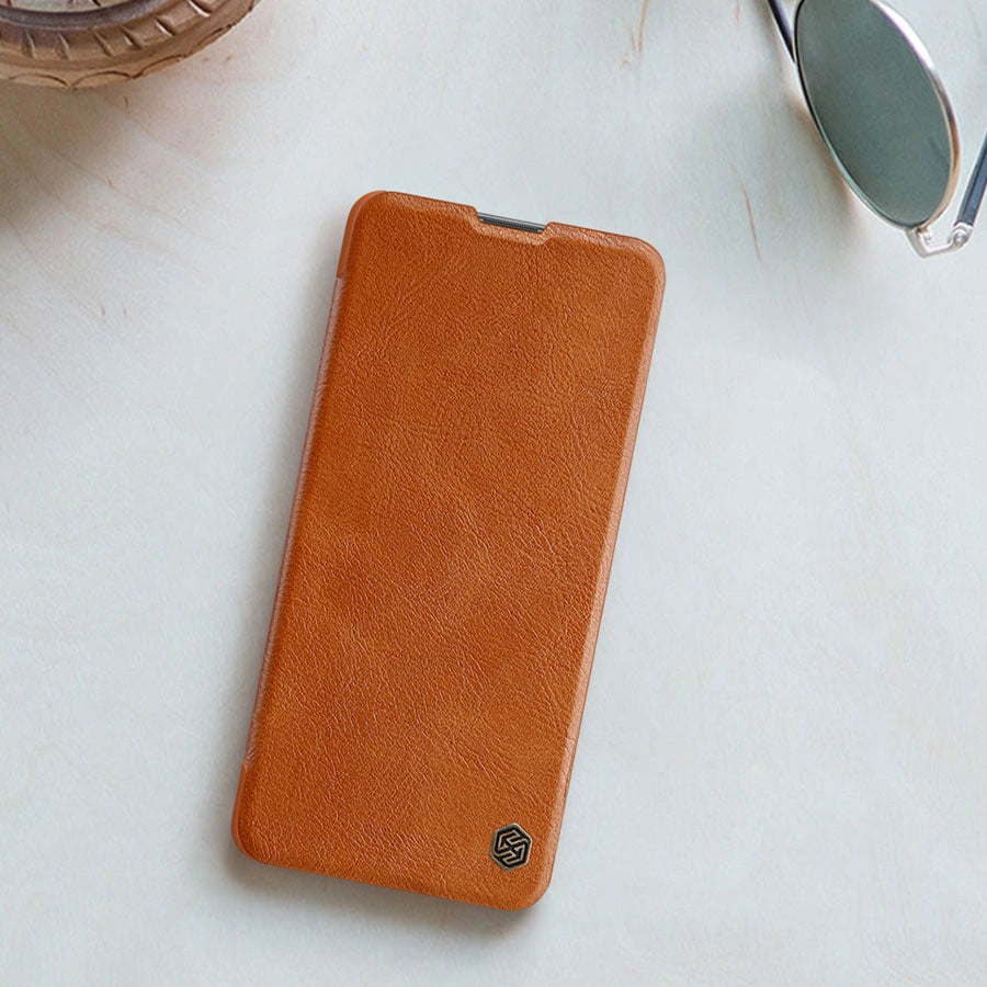 Nillkin Qin Case Case for Xiaomi Redmi Note 11 Pro+ (China) / Redmi Note 11 Pro (China) / Mi11i HyperCharge Camera Protector Holster Cover Flip Case Brown_19