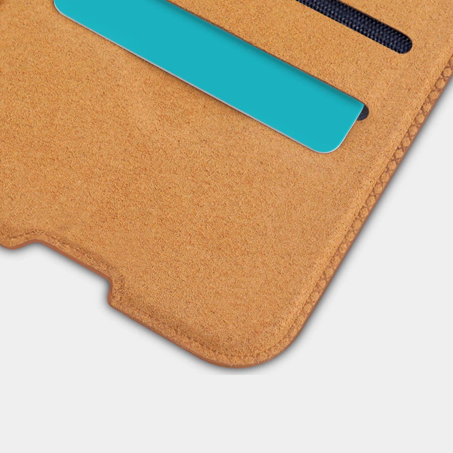 Nillkin Qin Case Case for Xiaomi Redmi Note 11 Pro+ (China) / Redmi Note 11 Pro (China) / Mi11i HyperCharge Camera Protector Holster Cover Flip Case Brown_9