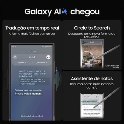 Smartphone Samsung Galaxy S24 Ultra 6.8" 12GB/256GB Dual SIM Preto Titânio