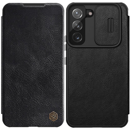 Nillkin Qin Leather Pro Case Case for Samsung Galaxy S22+ (S22 Plus) Camera Protector Holster Cover Flip Case Black_0