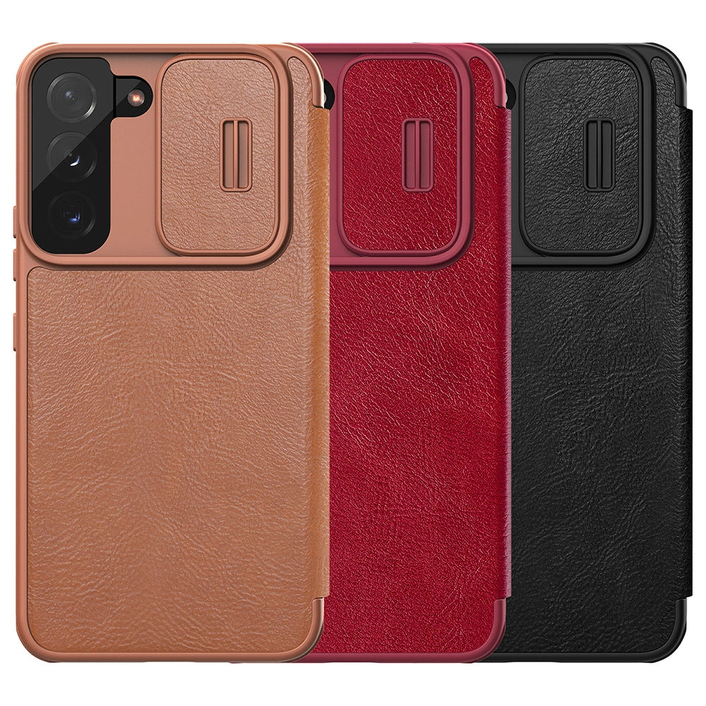 Nillkin Qin Leather Pro Case Case for Samsung Galaxy S22+ (S22 Plus) Camera Protector Holster Cover Flip Case Brown_12