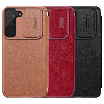 Nillkin Qin Leather Pro Case Case for Samsung Galaxy S22+ (S22 Plus) Camera Protector Holster Cover Flip Case Brown_12