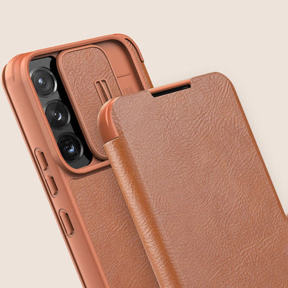Nillkin Qin Leather Pro Case Case for Samsung Galaxy S22+ (S22 Plus) Camera Protector Holster Cover Flip Case Brown_14