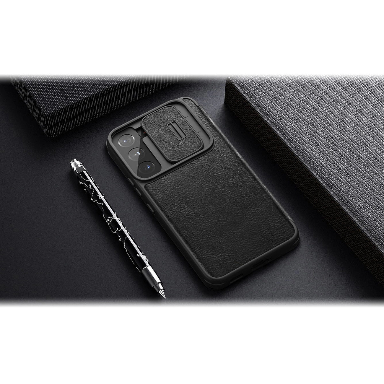 Nillkin Qin Leather Pro Case Case for Samsung Galaxy S22+ (S22 Plus) Camera Protector Holster Cover Flip Case Brown_18
