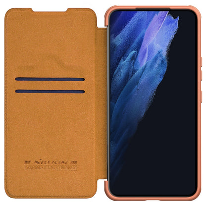 Nillkin Qin Leather Pro Case Case for Samsung Galaxy S22+ (S22 Plus) Camera Protector Holster Cover Flip Case Brown_6