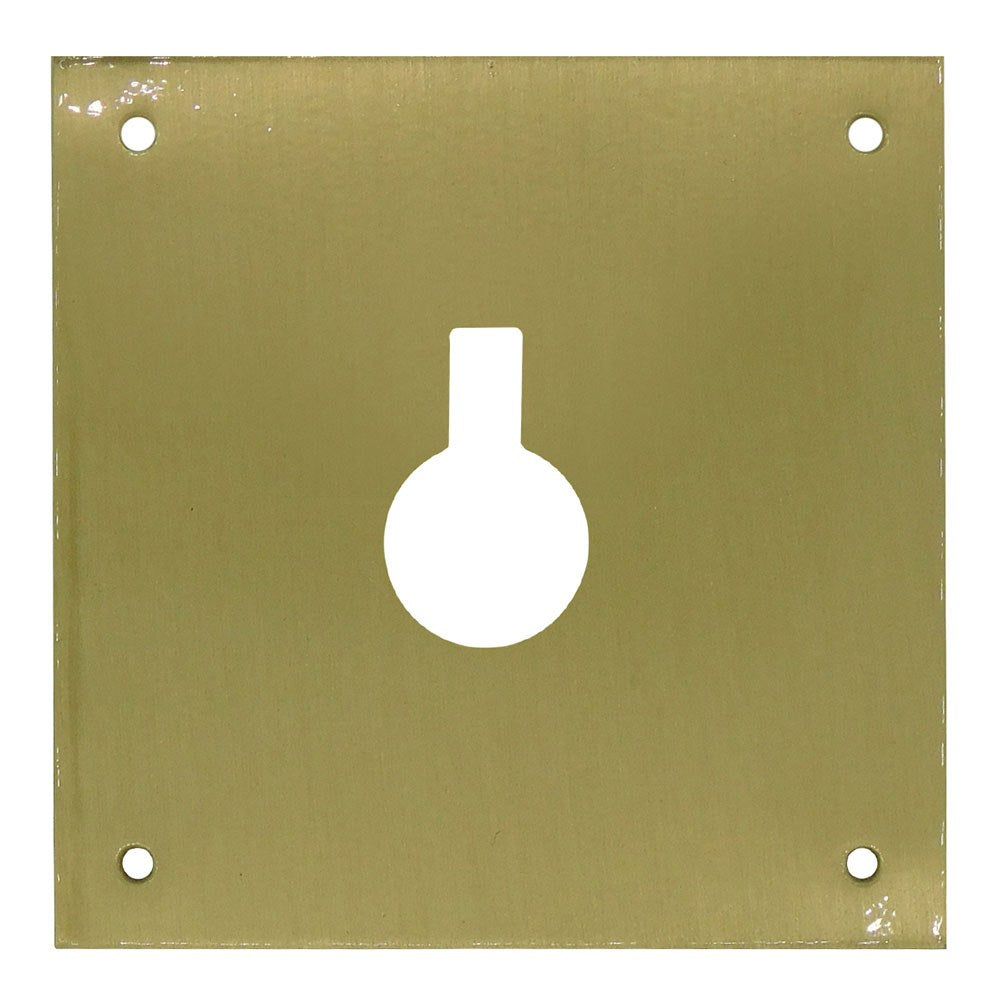 Placa espelho para fecho, modelo plp14, em latÃ£o com acabamento latÃ£o satinado, 80 x 80 mm_0