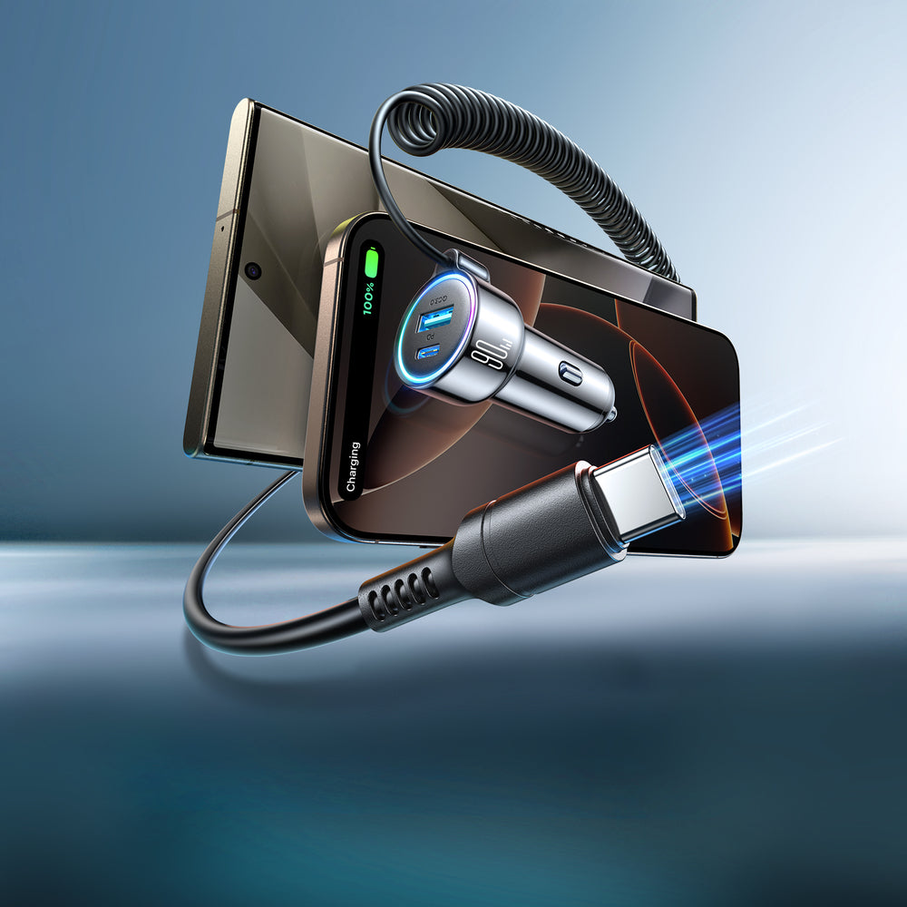 Joyroom JR-CL07 72W 3in1 Car Charger with 1.6m USB-C Cable – Black_8