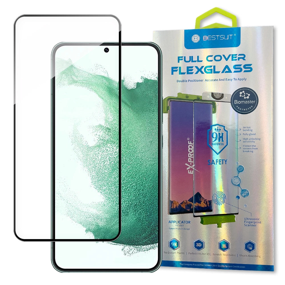 Bestsuit 3D Edge Nano Flexi Glass Glass Film Full Screen Tempered Glass With Frame For Samsung Galaxy S22 + (S22 Plus) Transparent_0
