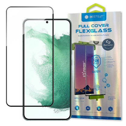 Bestsuit 3D Edge Nano Flexi Glass Glass Film Full Screen Tempered Glass With Frame For Samsung Galaxy S22 + (S22 Plus) Transparent_0