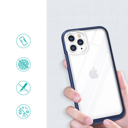Clear 3in1 case for iPhone 11 Pro Max blue frame gel cover_1