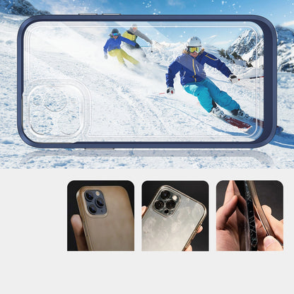 Clear 3in1 case for iPhone 11 Pro Max blue frame gel cover_2