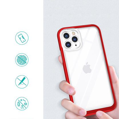 Clear 3in1 Case for iPhone 11 Pro Max Frame Cover Gel Red_1