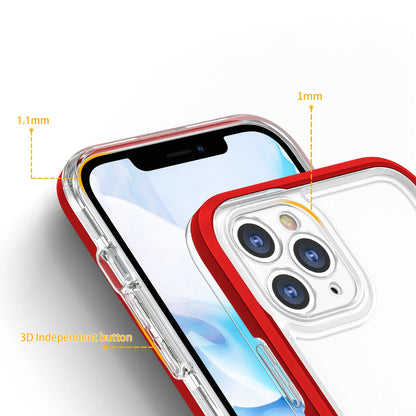 Clear 3in1 Case for iPhone 11 Pro Max Frame Cover Gel Red_3