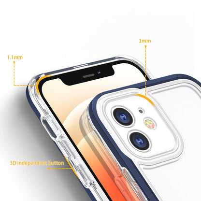 Clear 3in1 case for iPhone 12 blue frame gel cover_3
