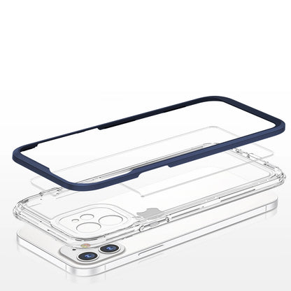 Clear 3in1 case for iPhone 12 blue frame gel cover_4