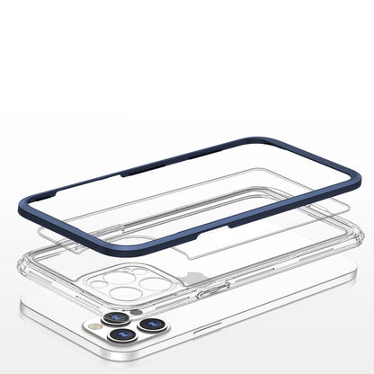Clear 3in1 case for iPhone 12 Pro blue frame gel cover_4