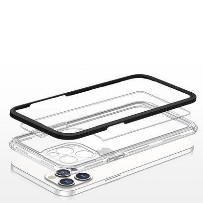 Clear 3in1 case for iPhone 12 Pro Max case gel cover with frame black_4
