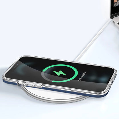 Clear 3in1 case for iPhone 12 Pro Max blue frame gel cover_6
