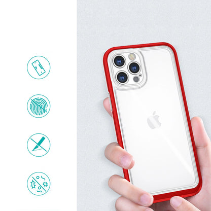 Clear 3in1 Case for iPhone 12 Pro Max Frame Cover Gel Red_1