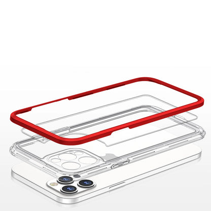 Clear 3in1 Case for iPhone 12 Pro Max Frame Cover Gel Red_4