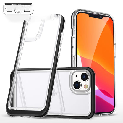 Clear 3in1 case for iPhone 13 mini gel cover with frame black_5