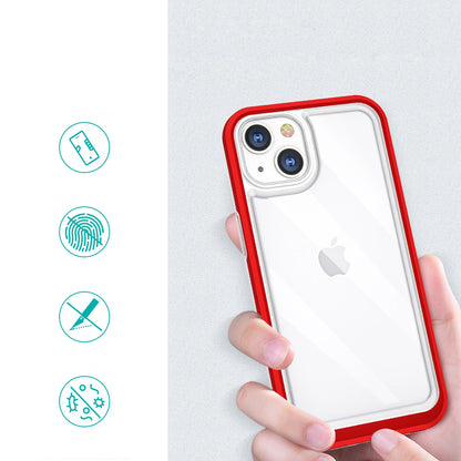 Clear 3in1 case for iPhone 13 mini gel cover with frame red_1