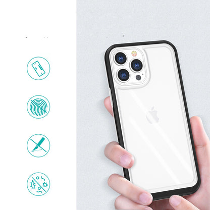 Clear 3in1 case for iPhone 13 Pro frame gel cover black_1