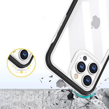 Clear 3in1 case for iPhone 13 Pro frame gel cover black_5