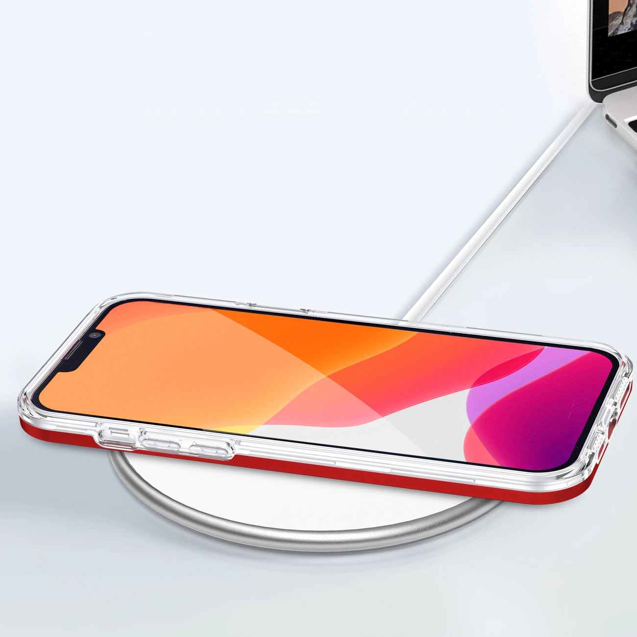 Clear 3in1 Case for iPhone 13 Pro Max Frame Cover Gel Red_6